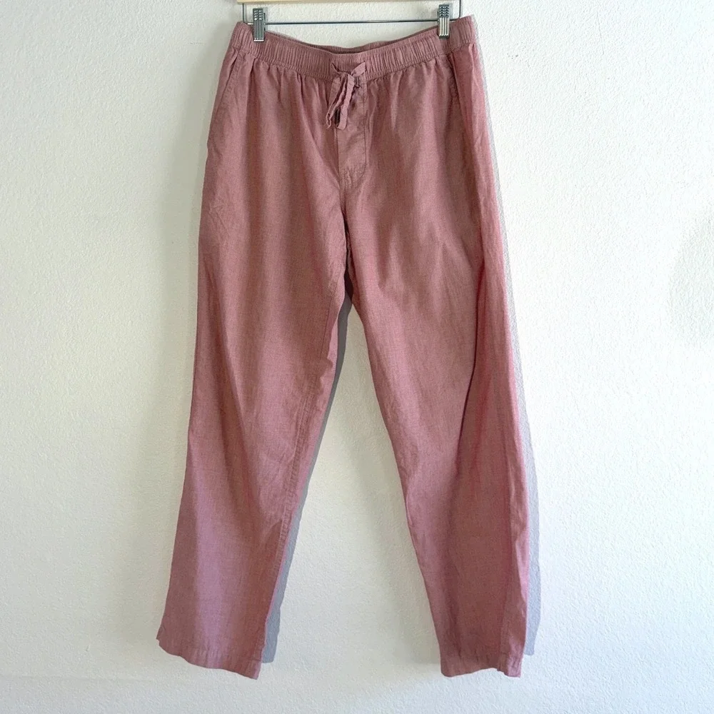 J.Crew Womens Medium Red Cotton Drawstring Elastic Waist Lounge Pants